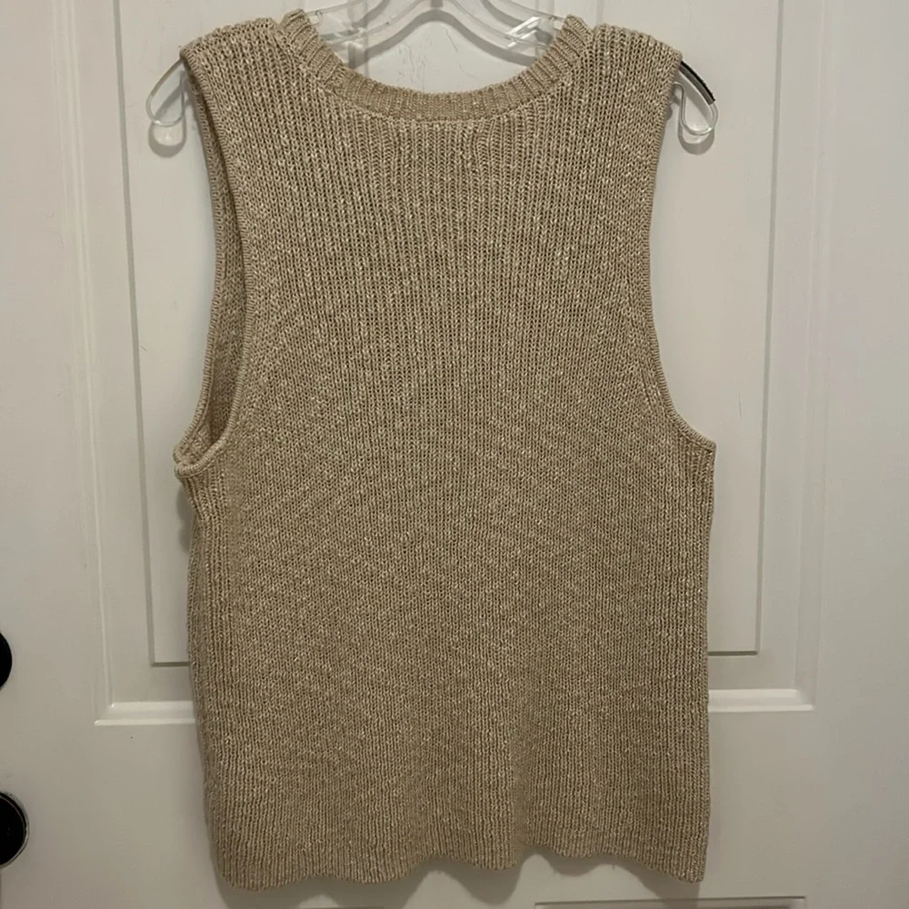 Ryegrass Beige Tan Knit Sleeveless Vest XL
